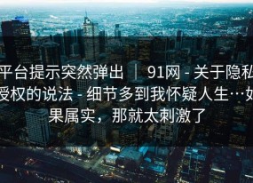 平台提示突然弹出 ｜ 91网 - 关于隐私授权的说法 - 细节多到我怀疑人生…如果属实，那就太刺激了